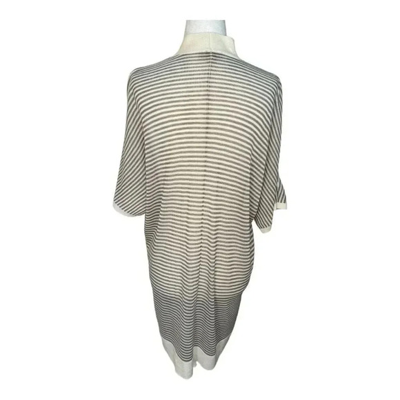 LOFT Women's Striped Short Sleeve Open Cardigan Sweater Petite L/XL Multicolor - Picture 3 of 7